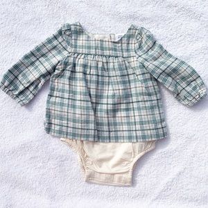 Gap Plaid Tunic Onesie Size 0-3 Months NWT